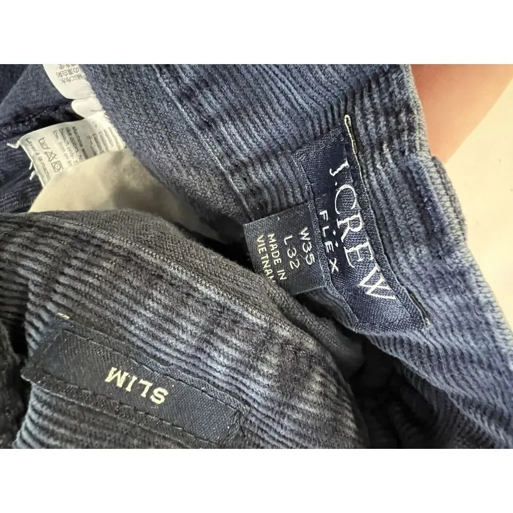 J. Crew Flex Slim Fit Corduroy‎ Pants Men's Size 35x32 (36x31